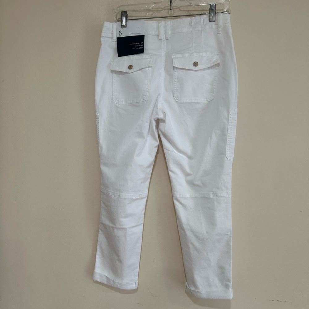 White House Black Market  White mid-rise size 6 straight cropped pants. NWT - Picture 13 of 16
